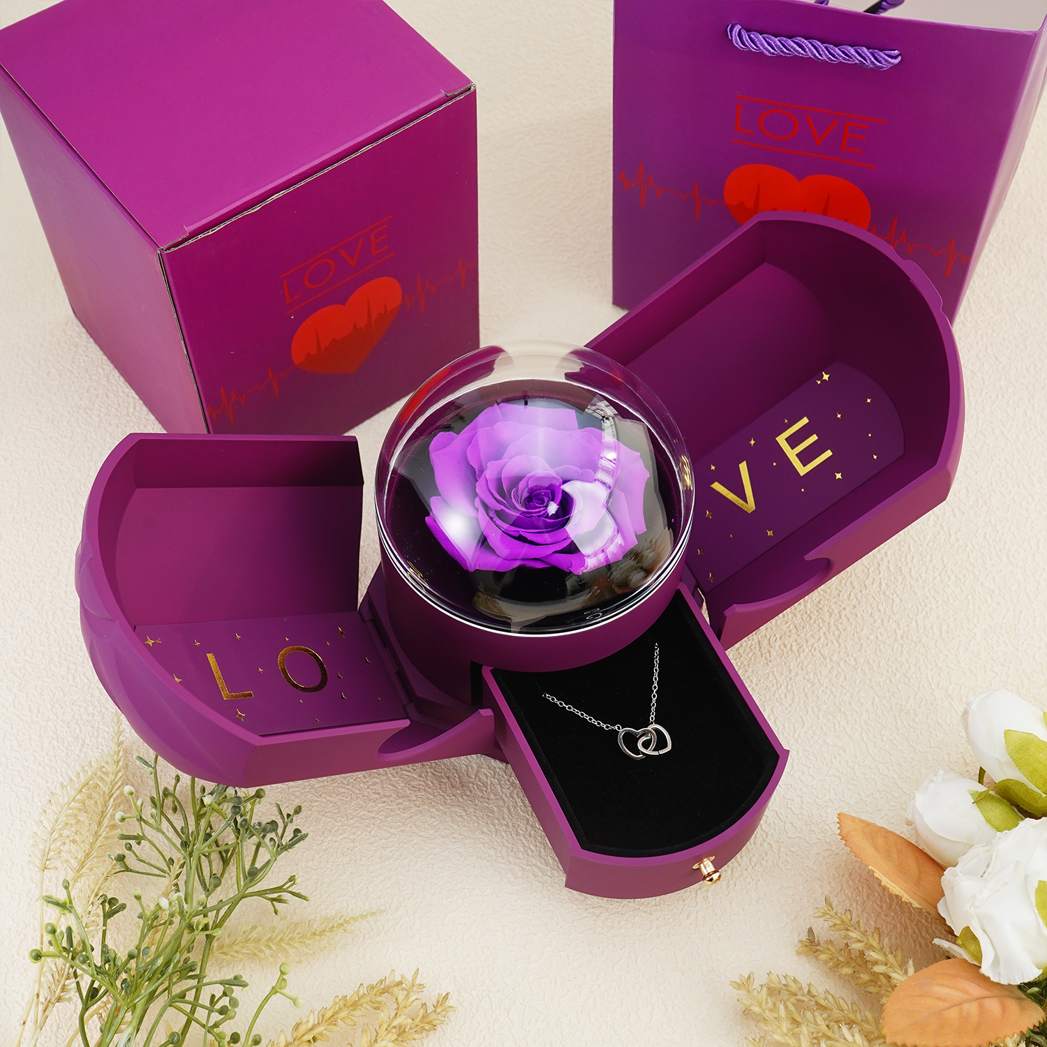To My Soulmate - Eternal Love Rose Box - Rose Gold