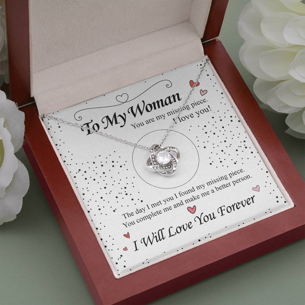 To my Woman - Love Knot Necklace - Gold